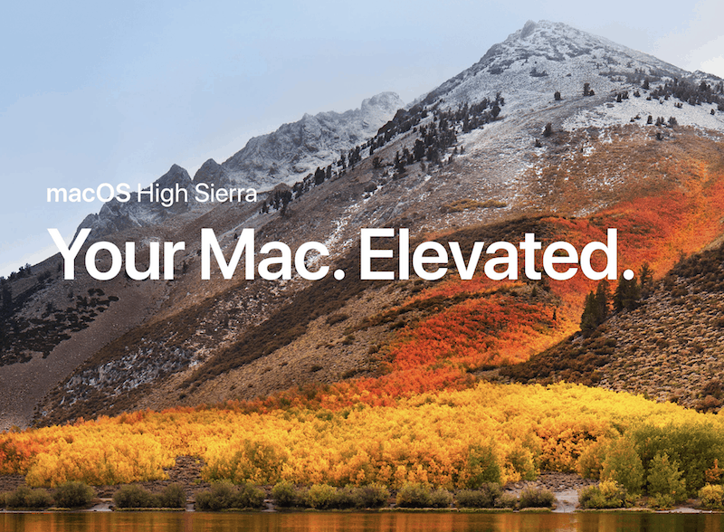 problems with high sierra for mac